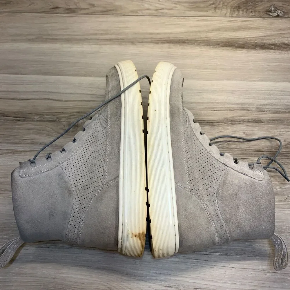DR MARTENS Kamar High Top Sneaker Boots - Mens Size 9 -‎ Gray Suede Lace-Up Midi